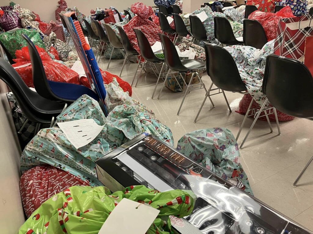    Gifts for the Angel Tree program were gathered and sorted at the Board of Education before being distributed to Wayne County children.