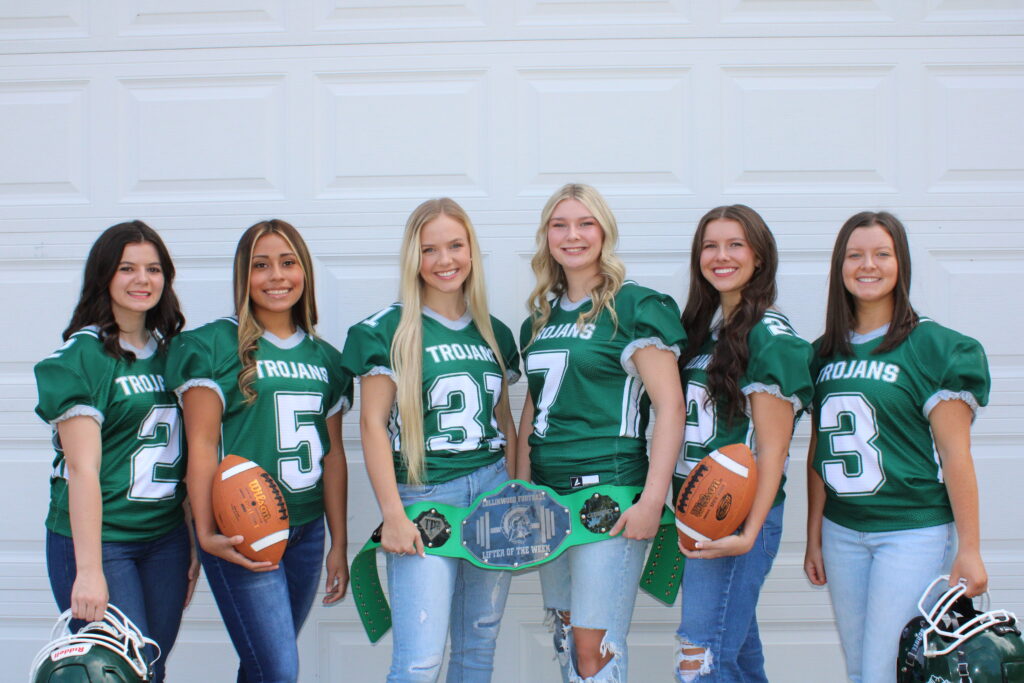    The 2023 CHS Senior Court from left to right: Hannah Risner, Janie Hernandez, Katie Lee Morris, Danlee Bray, Haylee Dodd, and Joleigh Linville.