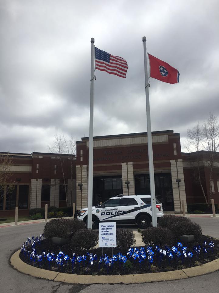    Every year, Kid’s Place “plants” pinwheels at several locations around the county in honor of Child Abuse Awareness Month. The Criminal Justice Center, pictured above, is just one of the locations where the pinwheels are placed annually.