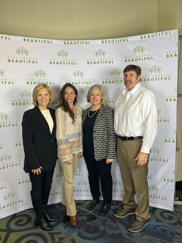    Pictured left to right: Missy Marshall, Keep Tennessee Beautiful Executive Director; Lindsay Ross, Wayne County Solid Waste Assistant Director; Jennifer Lawson, Keep America Beautiful President; and Robert Hayes, Wayne County Solid Waste Director.